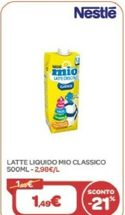 Bimbo Store Nestlè Nestle Latte Mio Classico offerta