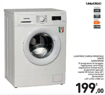 Spazio Conad San Giorgio Lavatrice Carica Frontale SG610 L59 x P52 x H85 cm offerta