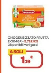 Bimbo Store Plasmon Omogeneizzati Frutta offerta