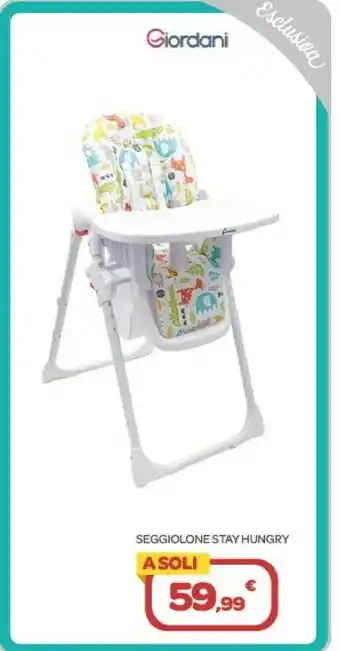 Bimbo Store Chicco Giordani Seggiolone Stay Hungry offerta