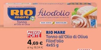 Carrefour Rio Mare Tonno all'Olio di Oliva Filo d'olio 4x65 g offerta