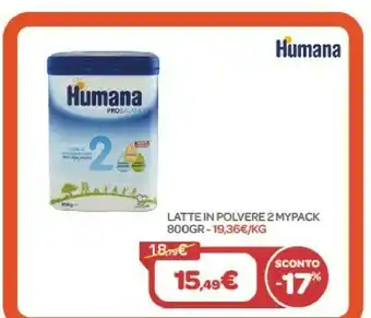 Bimbo Store Humana Late In Polvere 2 My Pack offerta