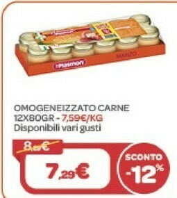 Bimbo Store Plasmon Omogeneizzato Carne offerta