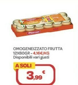 Bimbo Store Plasmon Omogeneizzato Frutta offerta