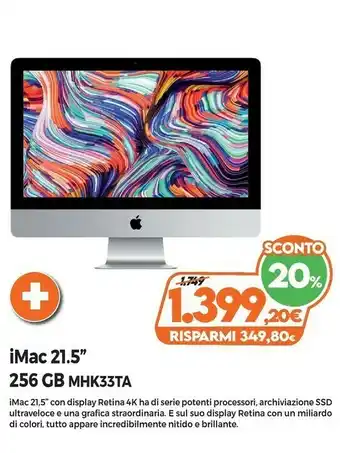 Expert Apple Imac 21.5 256 GB MHK33TA offerta