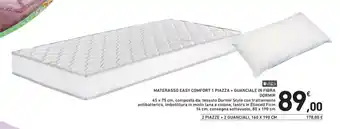 Spazio Conad Dormir Materasso Easy Comfort 1 piazza + Guanciale in Fibra offerta