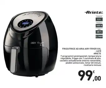 Spazio Conad Ariete Friggitrice Ad Aria Airy Fryer XXL-4618 offerta