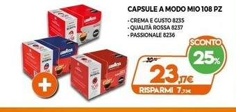 Expert Lavazza Capsule A Modo Mio 108 Pz offerta
