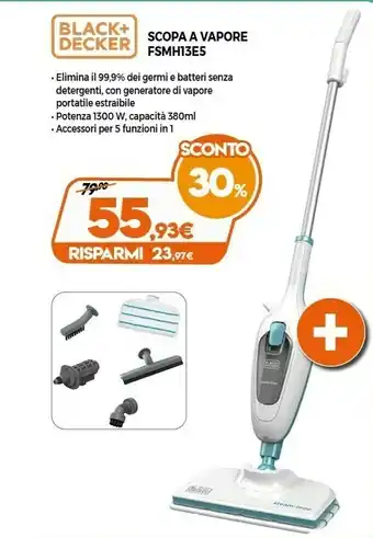 Expert Black & Decker FSMH13E5 Blu, Bianco offerta