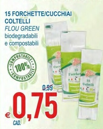 MD Discount Flou Green 15 Forchette offerta
