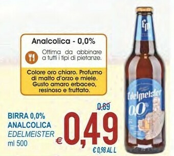 MD Discount Edelmeister Birra 0% Analcolica 500 Ml offerta