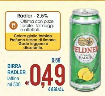 MD Discount Feldner Birra Radler Lattina 500 Ml offerta
