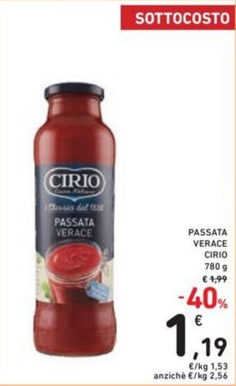 Conad Cirio Passata Verace 780 g offerta