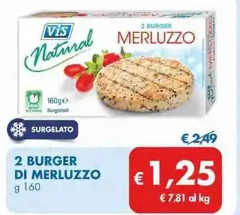 MD Discount Vis 2 Burger di Merluzzo g 160 offerta