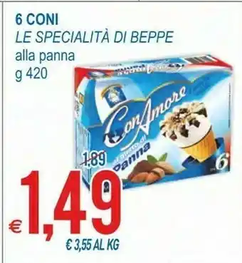 MD Discount Le Specialità Di Beppe 6 Coni Alla Panna offerta