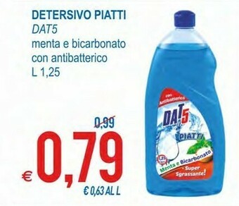 MD Discount Dat5 Detersivo Piatti Menta E Bicarbonato Con Antibatterico offerta