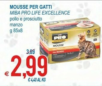 MD Discount Miba Pro Life Excellence Mousse Per Gatti Pollo E Prosciutto/ Manzo offerta
