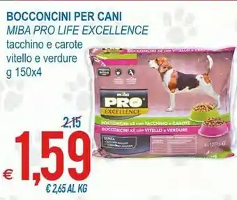 Miba Pro Life Excellence Bocconcini Per Cani Tacchino E Carote/ Vitello E Verdure 150 G
