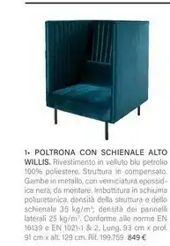 Poltrona Con Schienale Alto Willis