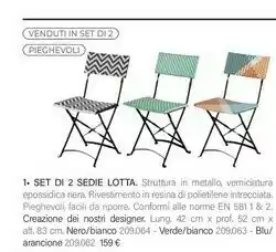 Lotta Set Di 2 Sedie