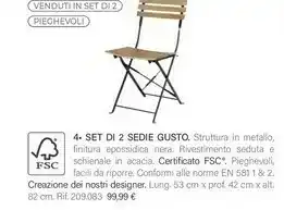 Maisons du Monde Set Di 2 Sedie Gusto offerta