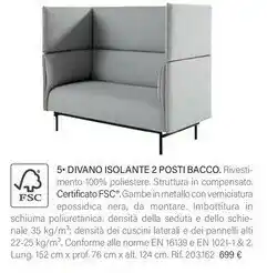 Maisons du Monde Divano Isolante 2 Posti Baccoesti offerta