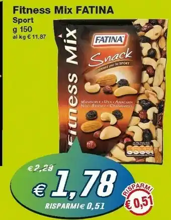 Prix Quality Fatina - Fitness Mix Snack Ideale Per Lo Sport 150 G(ml) offerta
