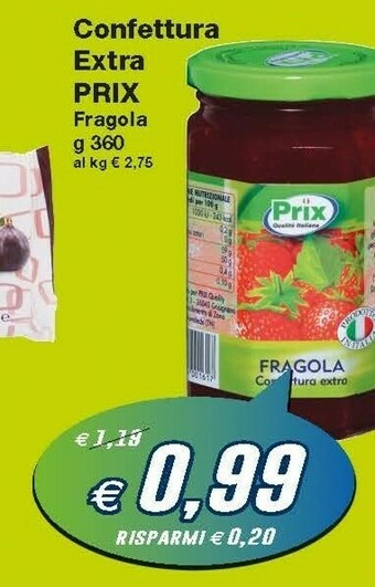 Prix Quality - Confettura Extra Di Fragola 360 G(ml)