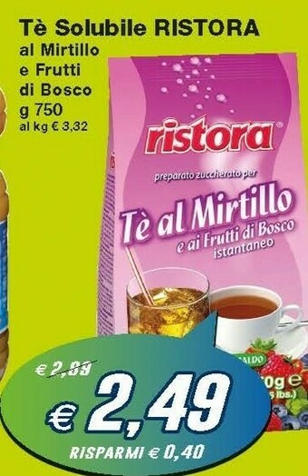 Ristora Te Solubile Al Mirtillo