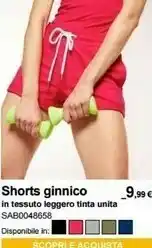 Terranova Shorts Ginnico Tessuto Leggero Tinta Unit offerta