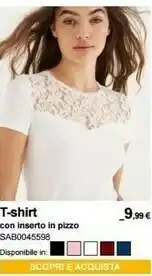 Terranova T-Shirt Con Inserto In Pizzo offerta
