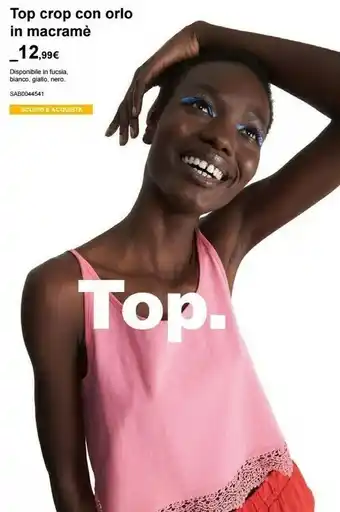 Top Crop Con Orlo In Macramè