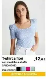 Terranova T-shirt A Fiori Con Maniche A Sbuffo offerta