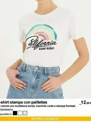 Terranova T - Shirt Stampa Con Paillettes offerta