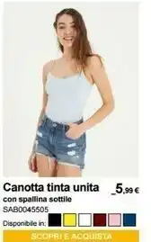 Terranova Canotta Tinta Unita Con Spallina Sottile offerta