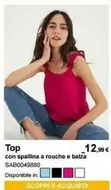 Terranova Top Con Spallina A Rouche E Balza offerta