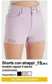 Terranova Shorts Con Strappi offerta