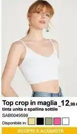 Terranova Top Crop In Maglia Tinta Unita A Spallina Sottile offerta
