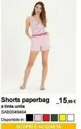 Terranova Shorts Paperbag offerta