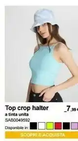 Terranova Top Crop Halter Tinta Unita offerta