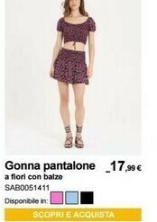 Gonna Pantalone A Fiori Con Batze