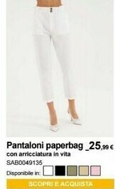 Terranova Pantaloni Paperbag Con Arricciatura In Vita offerta