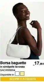 Borsa Baguette In Simipelle Lavorata