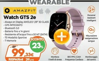 Expert Amazfit GTS 2e 4,19 Cm (1.65") AMOLED Rosa offerta