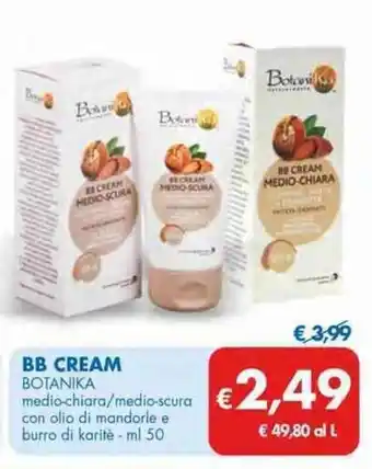 MD Discount Botanika BB Cream medio-chiara/medio-scura con olio di mandorla e burro di karitè ml 50 offerta
