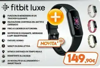 Expert Fitbit Luxe AMOLED Braccialetto Per Rilevamento Di Attività Nero, Grafite offerta