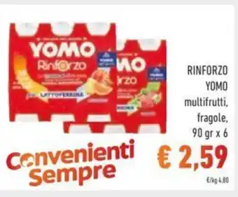Conad Yomo Rinforzo multifrutti, fragole, 90 gr x 6 offerta