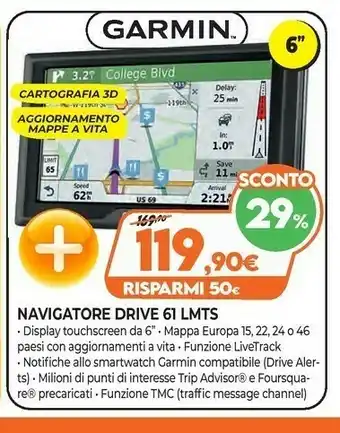 Expert Garmin Drive 61 LMT-S Navigatore offerta
