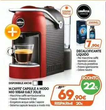 Expert Lavazza Macchina Del Caffè Capsule A Modo Mio 10Bar 0.6 Jolie offerta