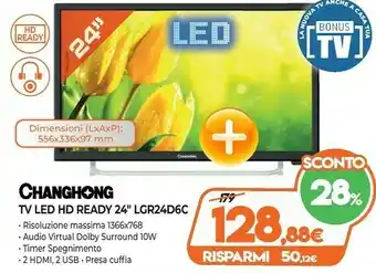 Expert Changhong TV LED HD Ready 24 LGR24D6C offerta